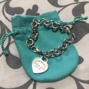 Tiffany & Co “RTT” heart charm bracelet